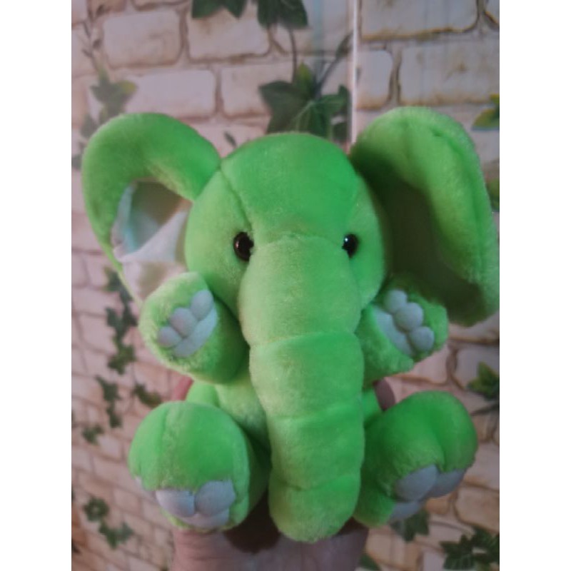 green elephant soft toy