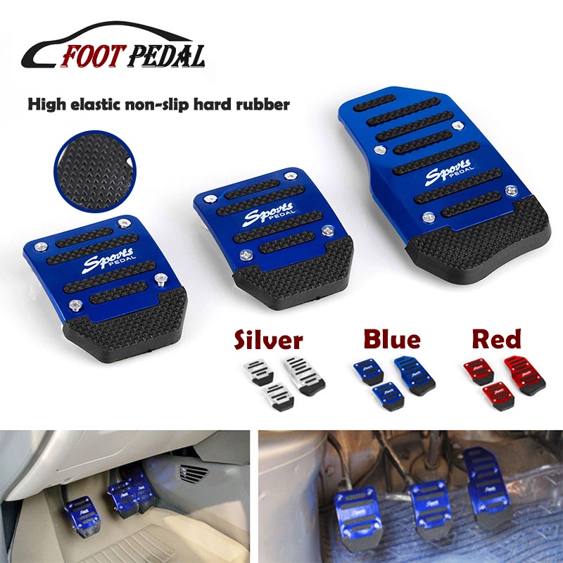 3Pcs Manual Car Pedal Pad Universal AntiSlip Brake and Gas Accelerator