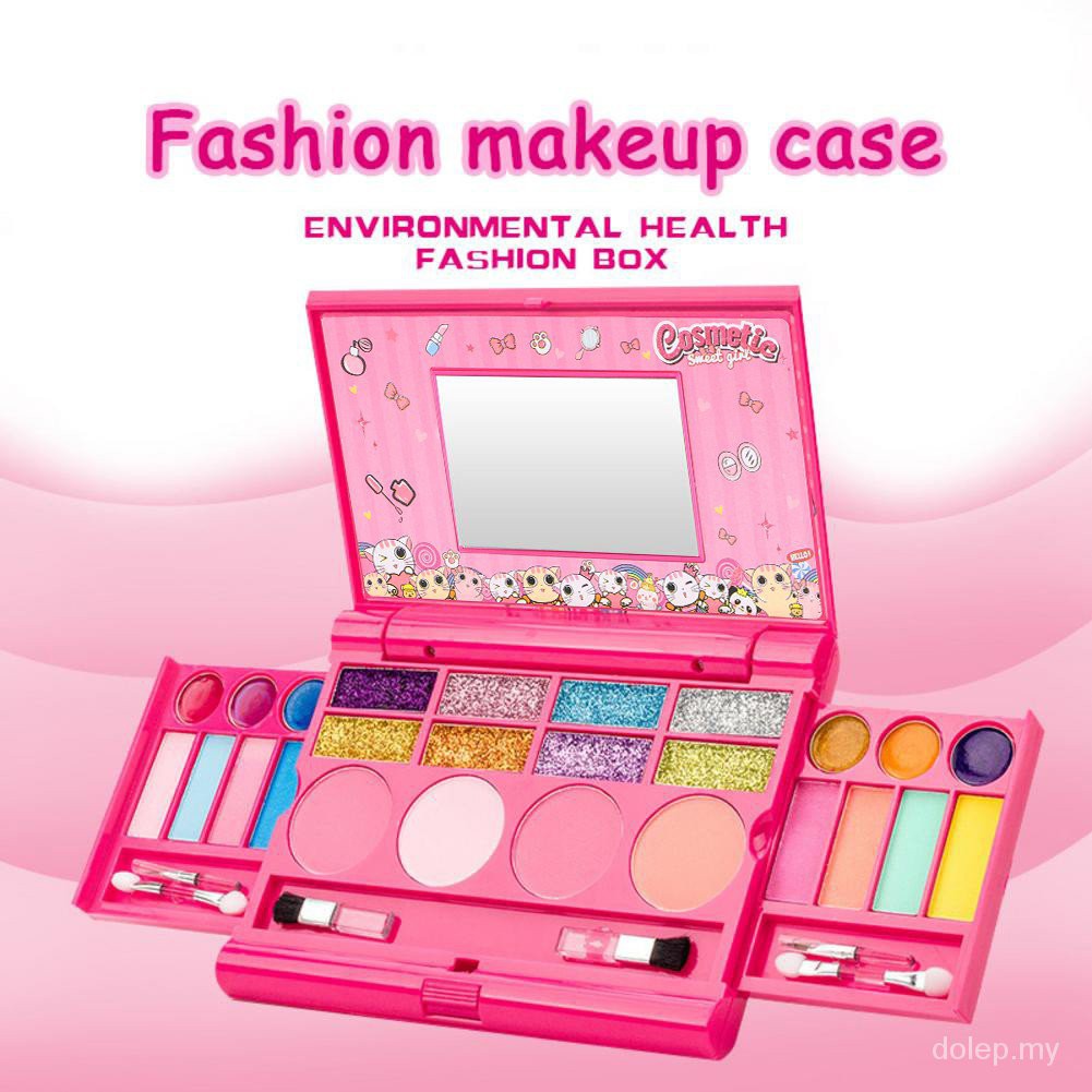 Ug5i Safety Tested Non Toxic Princess Girls Makeup Kit Fold Out Makeup Palette Cosmetics Play