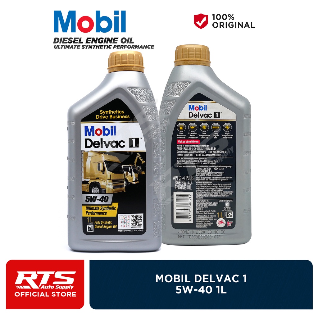 Mobil Delvac 1 5w40 Fully Synthetic Diesel Engine Oil 1 Liter presyo ₱725