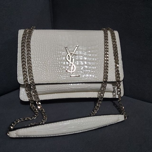 ysl white sling bag