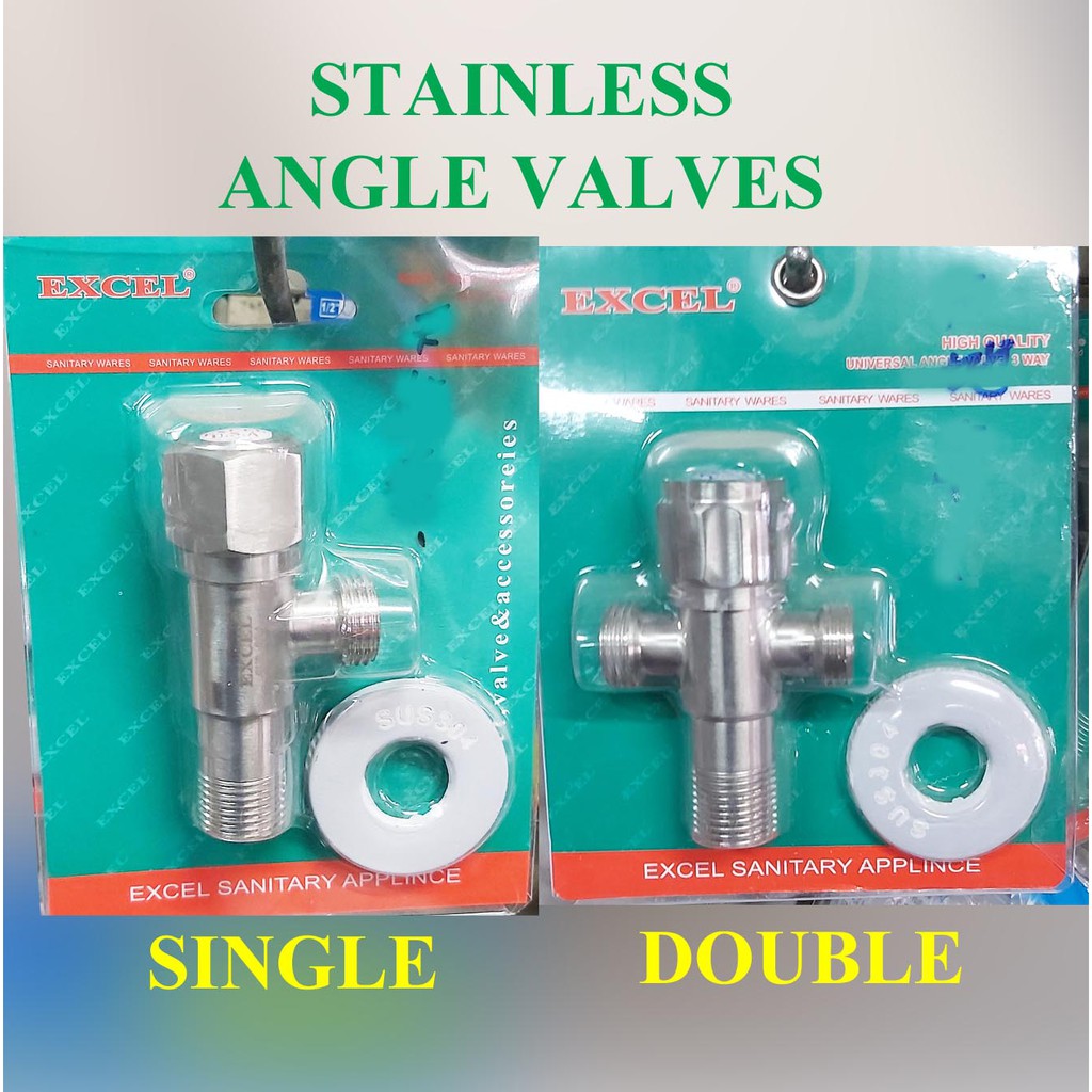 Excel Stainless One Way Two Way Single or Double Angle Valve 1/2" Angle