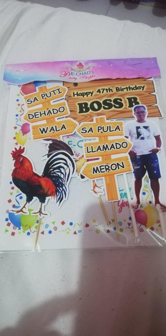 Rooster Meron O Wala Theme Cake Topper Shopee Philippines