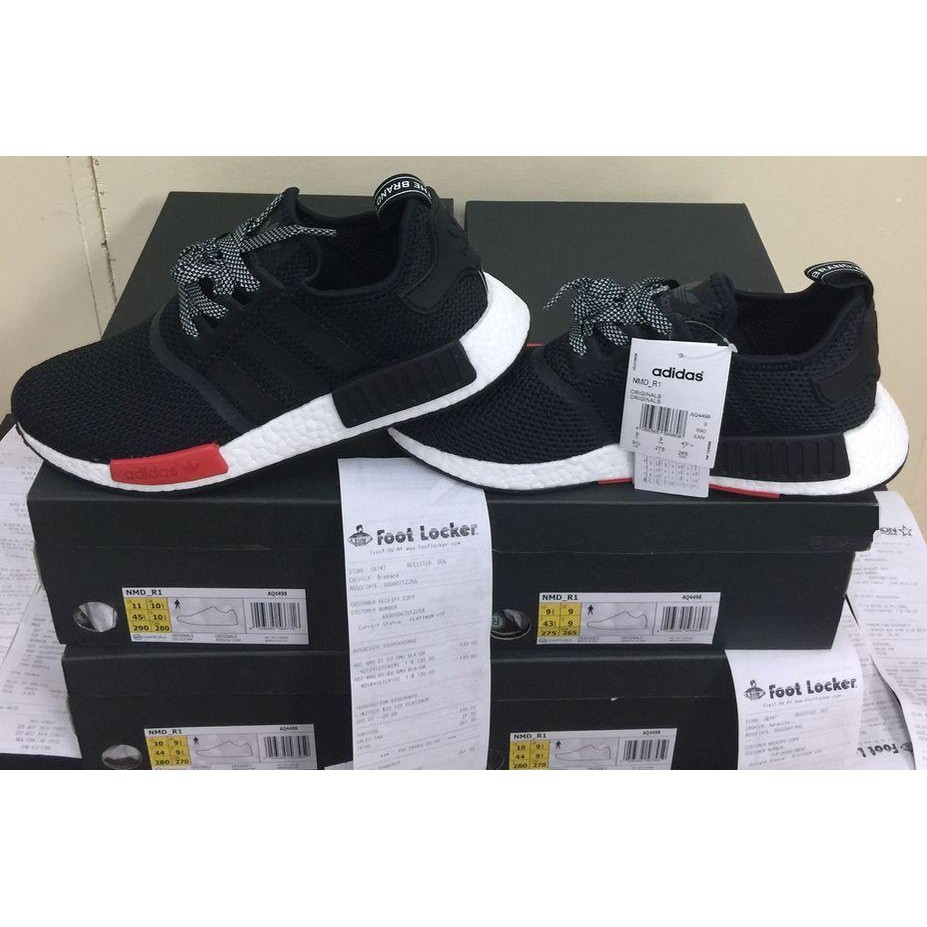 adidas nmd r1 footlocker exclusive black red white aq4498