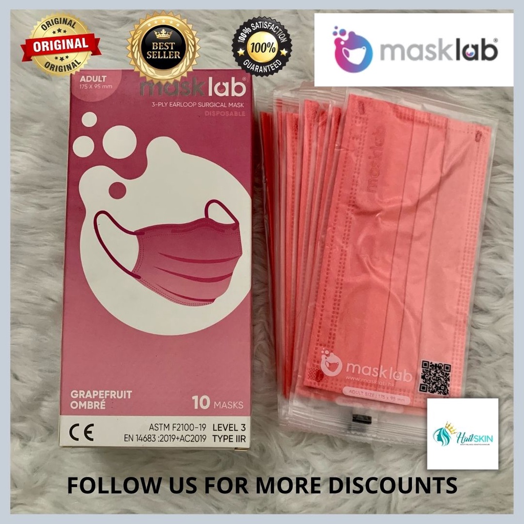 Masklab IndividuallyWrapped(Grapefruit Ombré) Made in Hong Kong, ISO