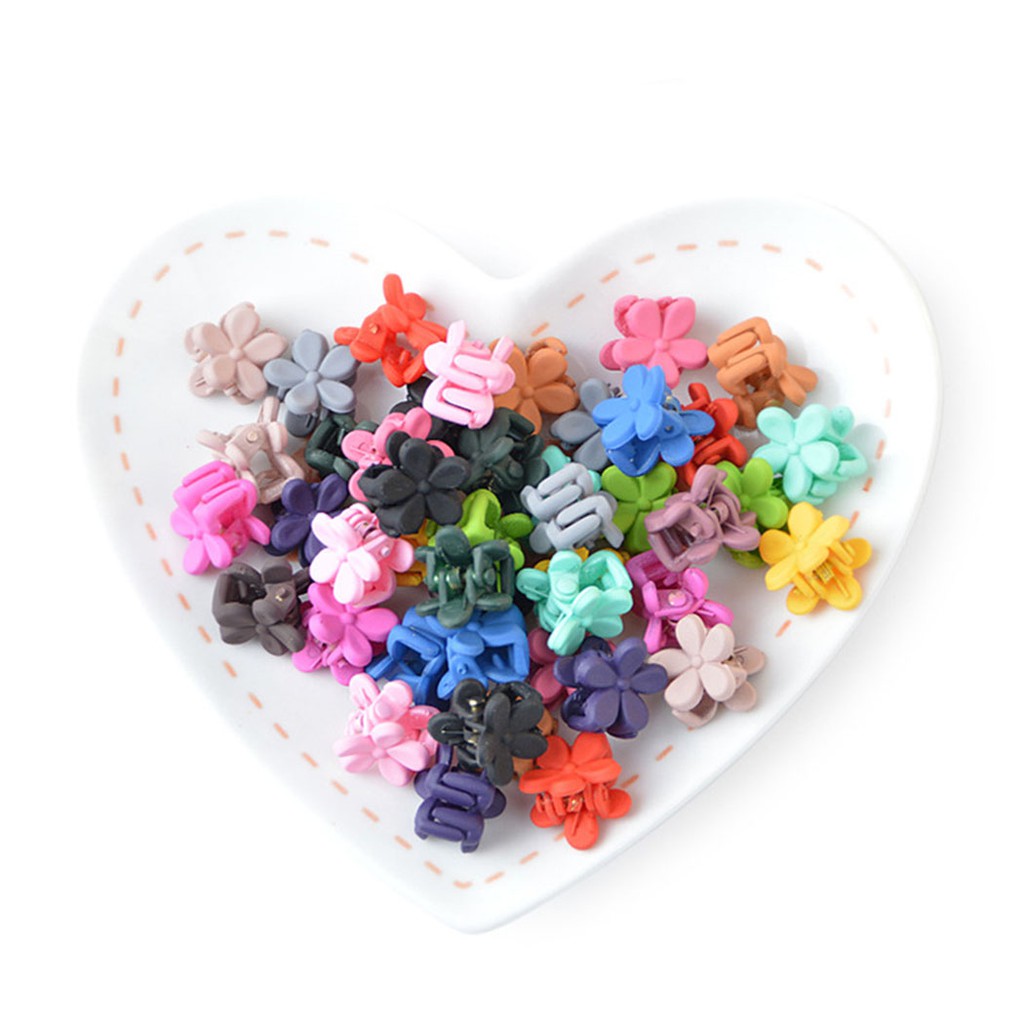 mini flower hair clips