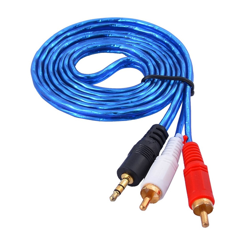 Heavy Duty 3.5mm Jack Plug Male to 2 RCA Stereo AUX Audio Cable Line