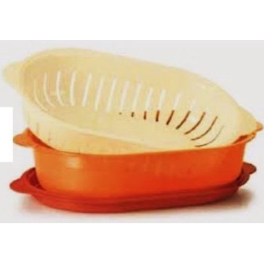 Tupperware Oval Server with Strainer 2L Orange Shopee Philippines
