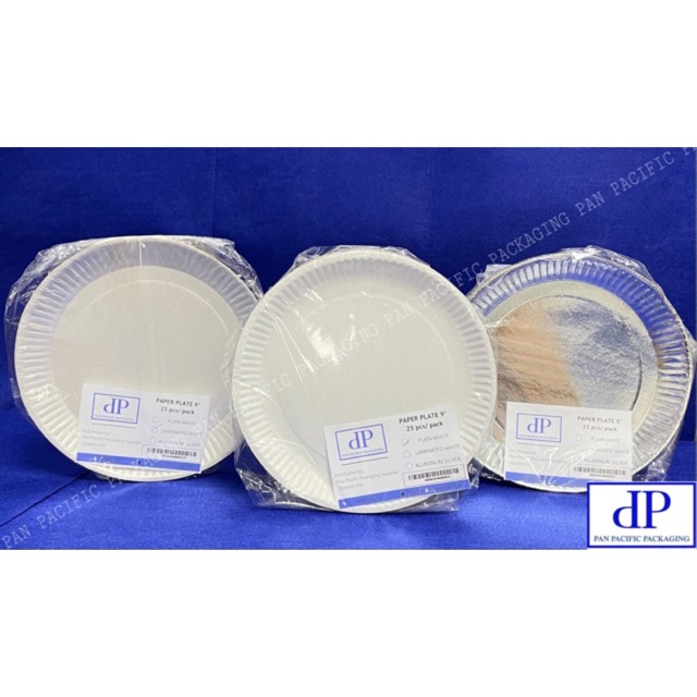 Round Paper Plate 9 White Laminated Aluminum Paper Plate 25 Pcs Per Pack Shopee Philippines 