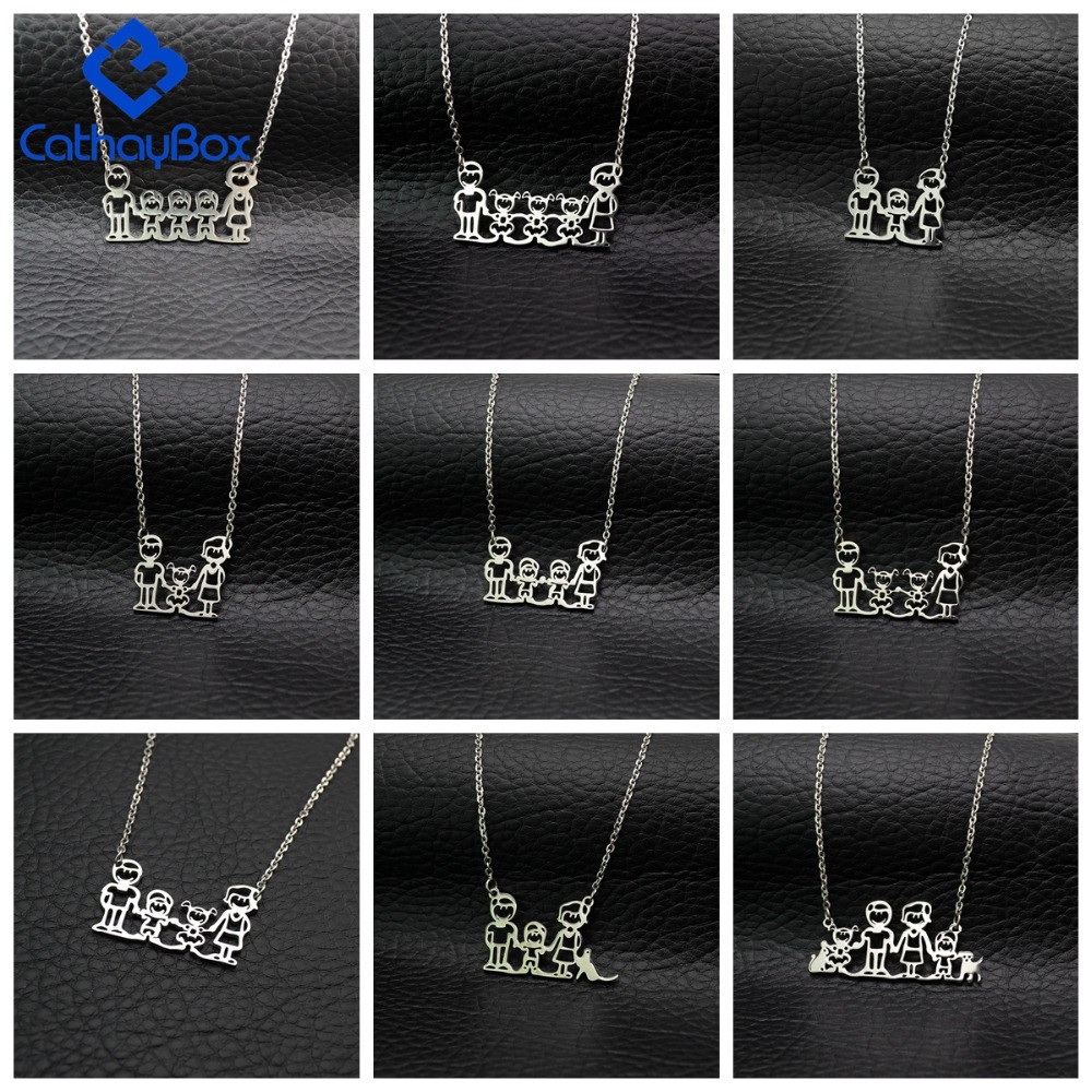 mom dad and daughter necklace