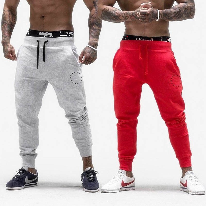 red jogger pants men