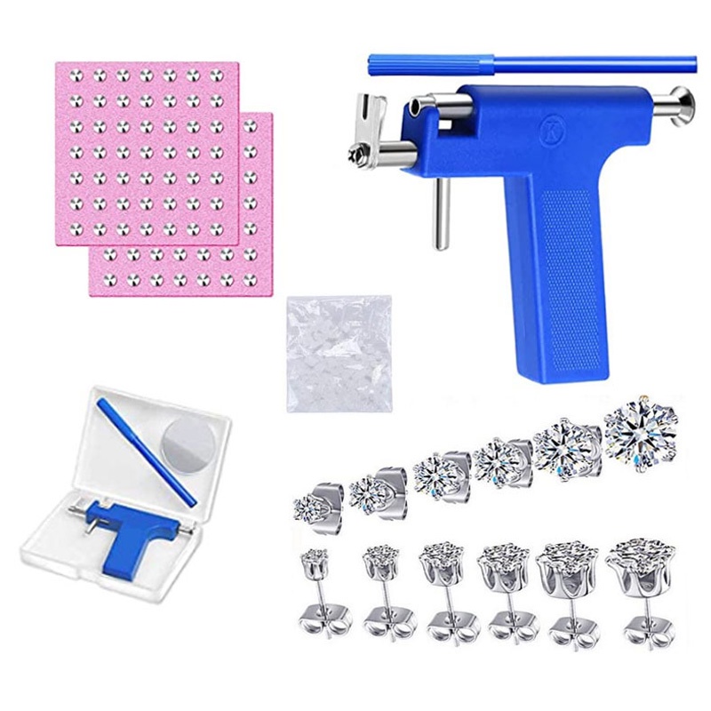 Professional Ear Piercing Gun Set Tools Kit with 98 Studs Earring Stud