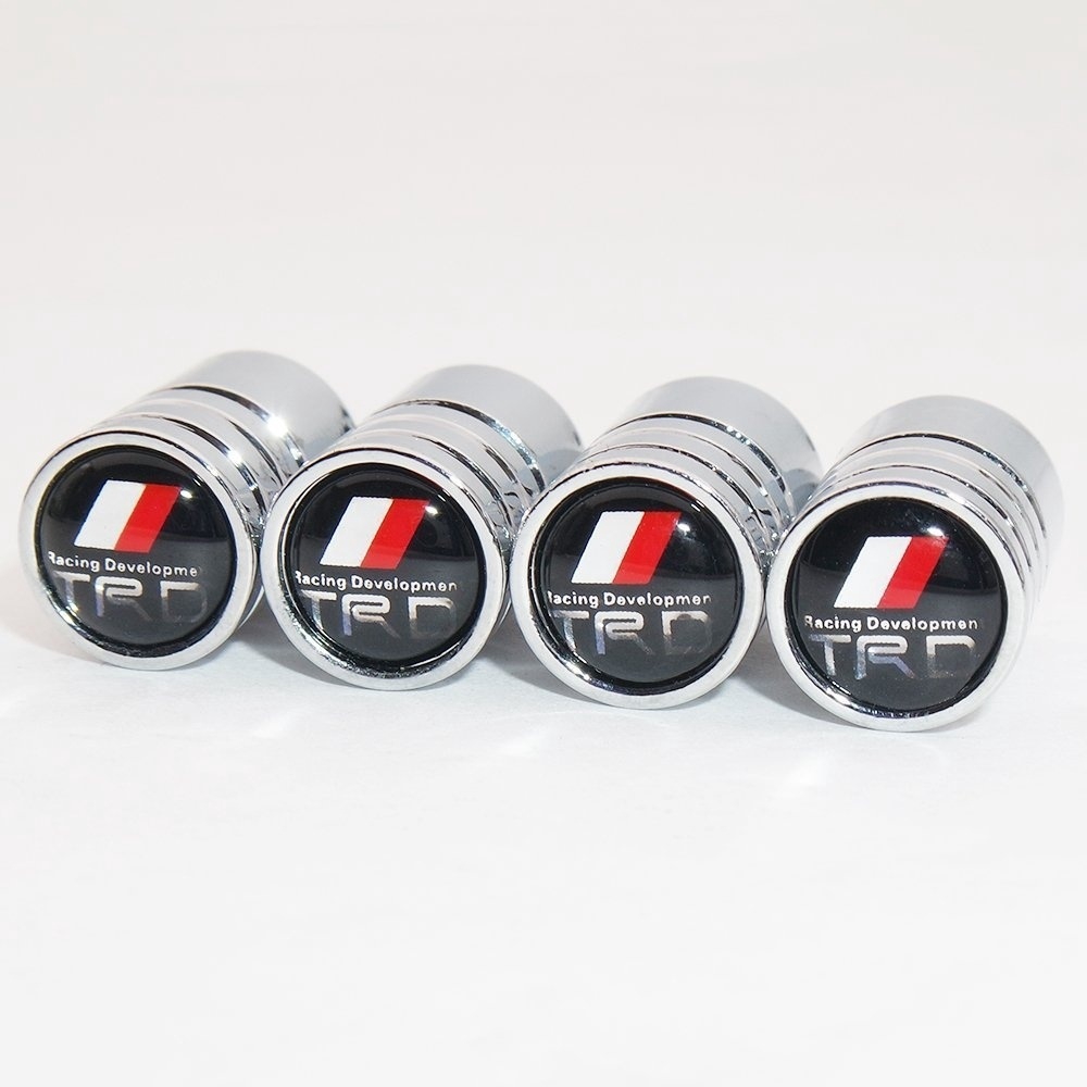 NEW 4 Pieces/Set Toyota TRD Logo Emblem Auto Car Wheel Tire Air Valve