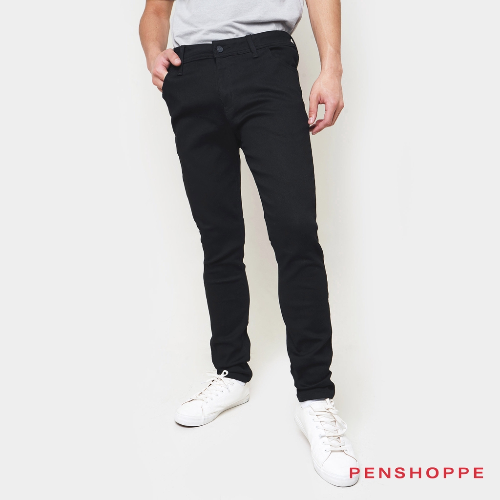 Penshoppe Basic Black Jeans For Men (Black) | Shopee Philippines