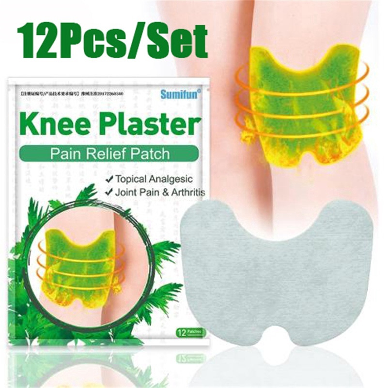 ouying1418 12Pcs/Bag New Knee Plaster Sticker Wormwood Extract Knee Joint Ache Pain