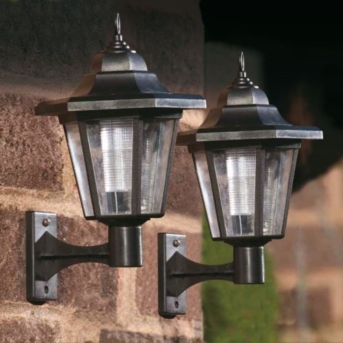 SOLAR POWERED LED OUTDOOR GARDEN FENCE WALL LANTERN LIGHT ...