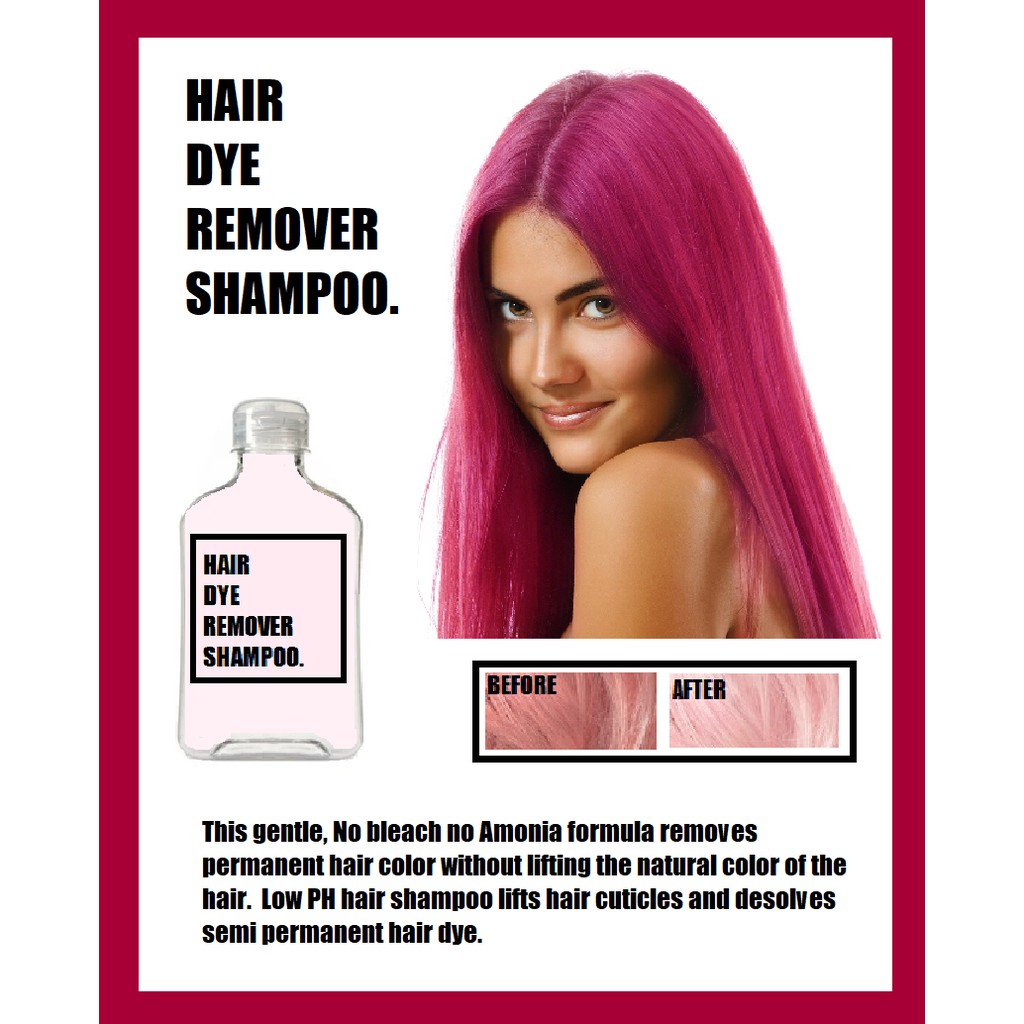 Hair dye remover shampoo for semi permanent hair dye and ...