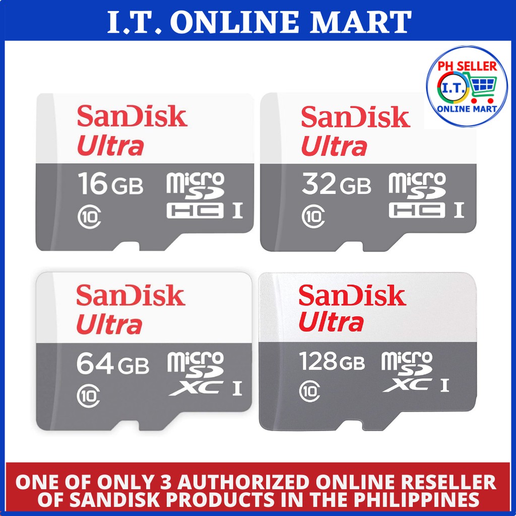 Sandisk Ultra Micro Sd Card 16gb 32gb 64gb 128gb Class 10 Shopee Philippines