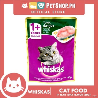 （Fashion）12pcs Whiskas Tuna Pouch Wet Cat Food 80g Tuna Flavour