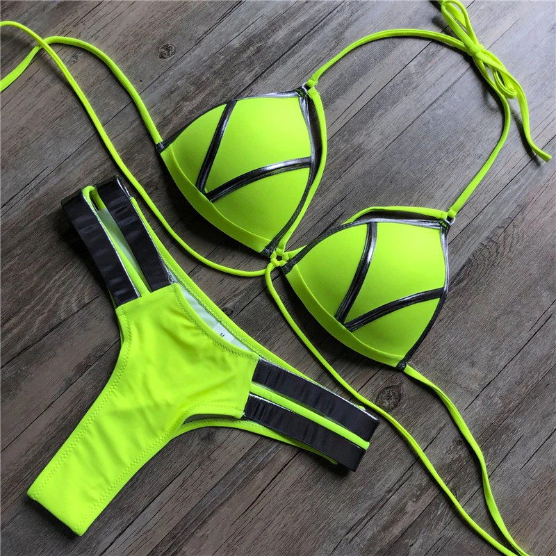 plus size neon bikini