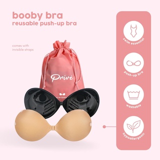 PRIVE Booby Bra Adhesive Push-up Bra Boob Enhancer Ultra-Boost from Cup A to C Boob Volumizer