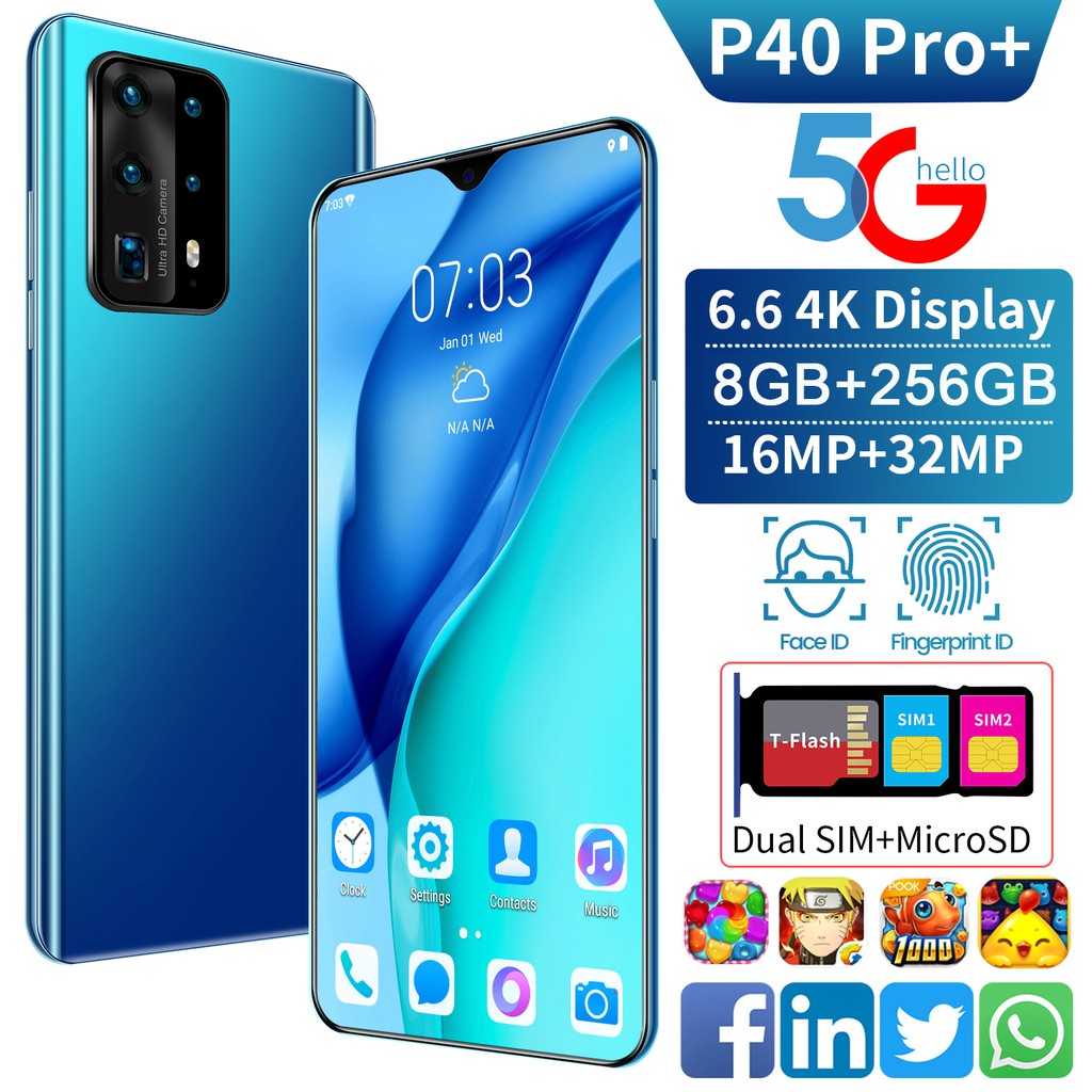Handfon P40 Pro 8gb Ram 256gb Rom Mobilephone Smart Phone Gaming Handphone Murah Fone Full Screen Telefon Bimbi Shopee Philippines