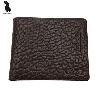 Gabo vdb3037 horizontal style elephant skin texture cowhide leather men's wallet in dark brown #1