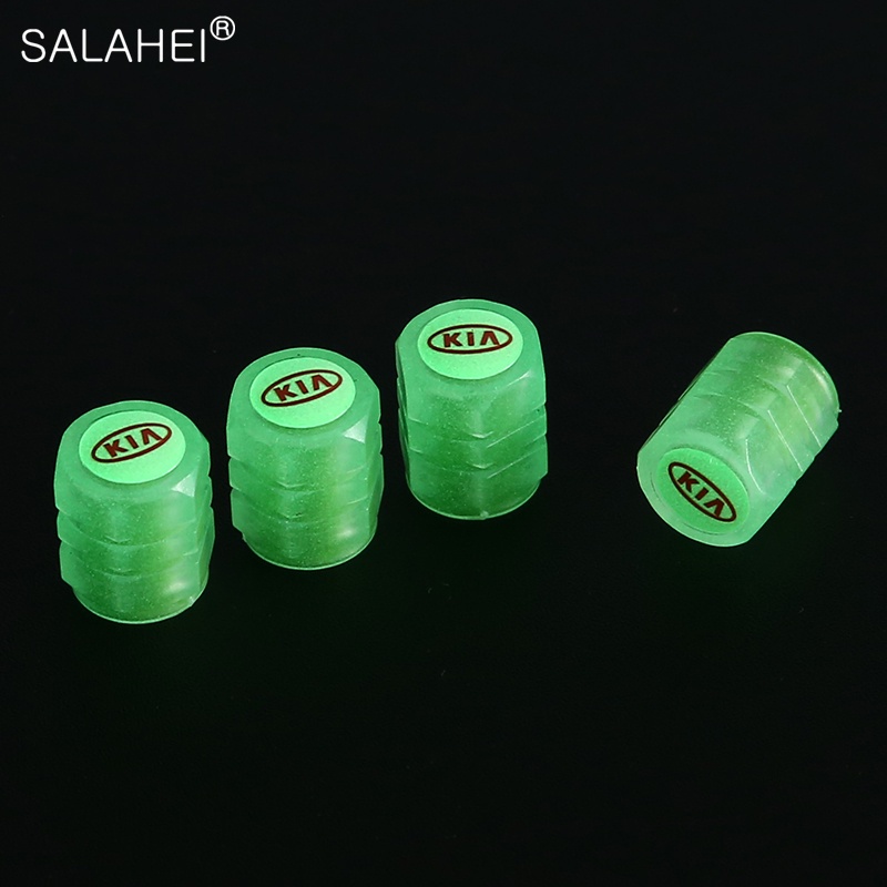 Luminous Car Wheel Tire Valve Stem Caps Cover For Kia GT GTLINE Rio X