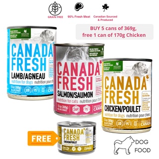 ✠Buy 5 Cans Canada Fresh Dog Food 369G + Free 1 Can Chicken 170G For All Life Stages