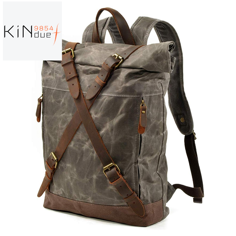 waxed canvas travel backpack