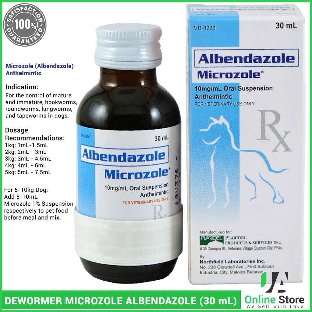 Microzole Albendazole Anthelmintic Dewormer 30ml Dewormer For Dogs And Cats Shopee Philippines