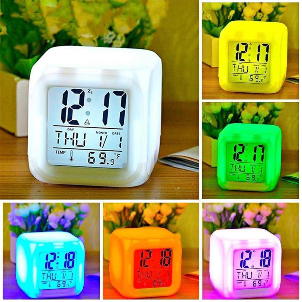 Digital Alarm Clock 7 LED Backlight Colors with Date and Temperature Shopee Philippines