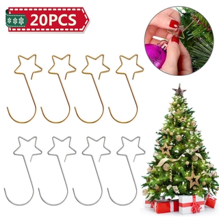 20pcs / Lot Christmas Tree Garland Hooks Hanging Ornament Metal Star Decoration Home Christmas Decoration Hook #6