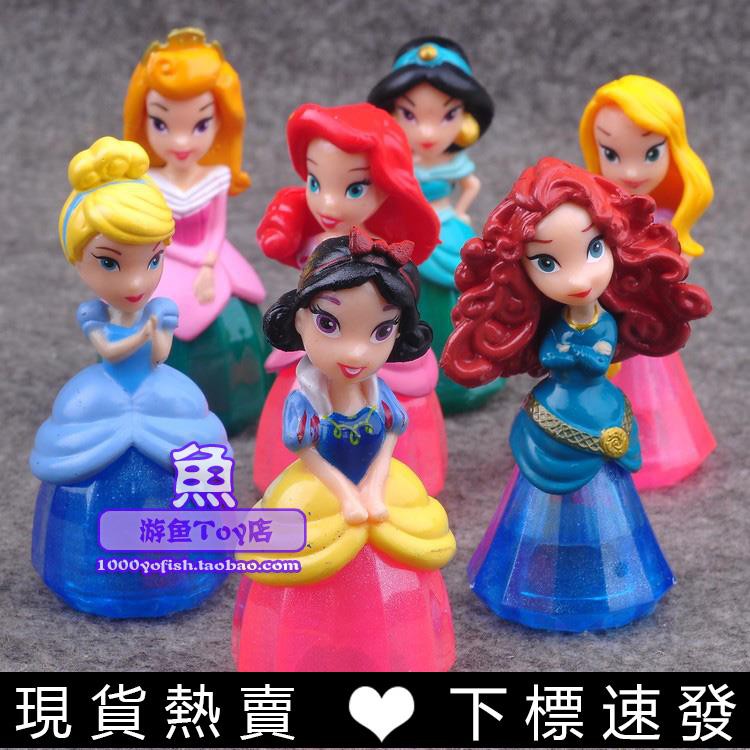 7pcs Lot Snow White Mermaid Long Hair Princess Cinderella Ha