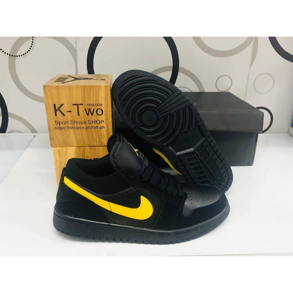 jordan 1 low black and yellow