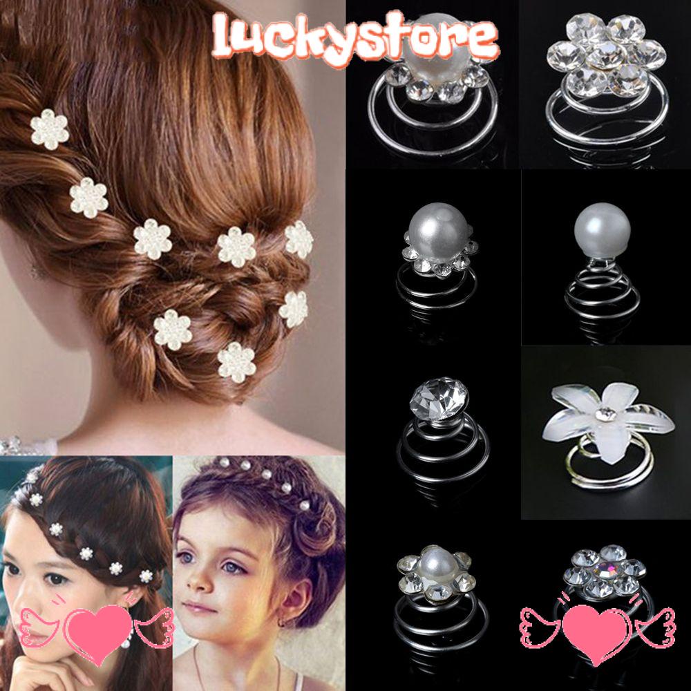 LUCKY 12pcs Spiral Twist Clips Wedding Jewelry Hair Accessories ...