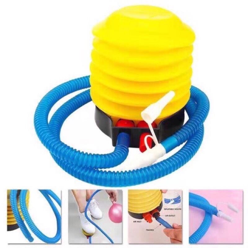Forfar 5 In 1 Portable Air Pump Foot Step Operated Swim Pool Fitness Ball Inflatable Toy Blue ABS Inflator 
