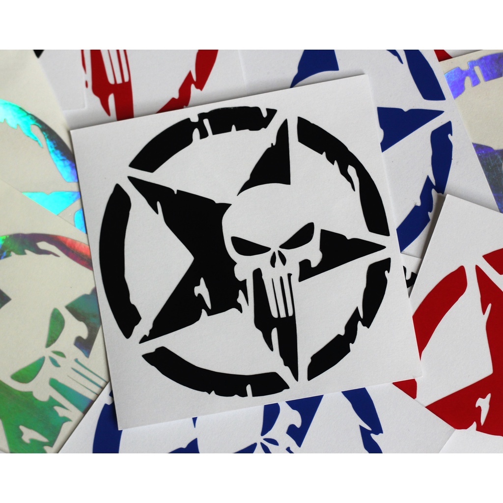 Star Skull Punisher Decal / Sticker For Cars, Motorcycles, Laptops, Etc. |  Shopee Philippines