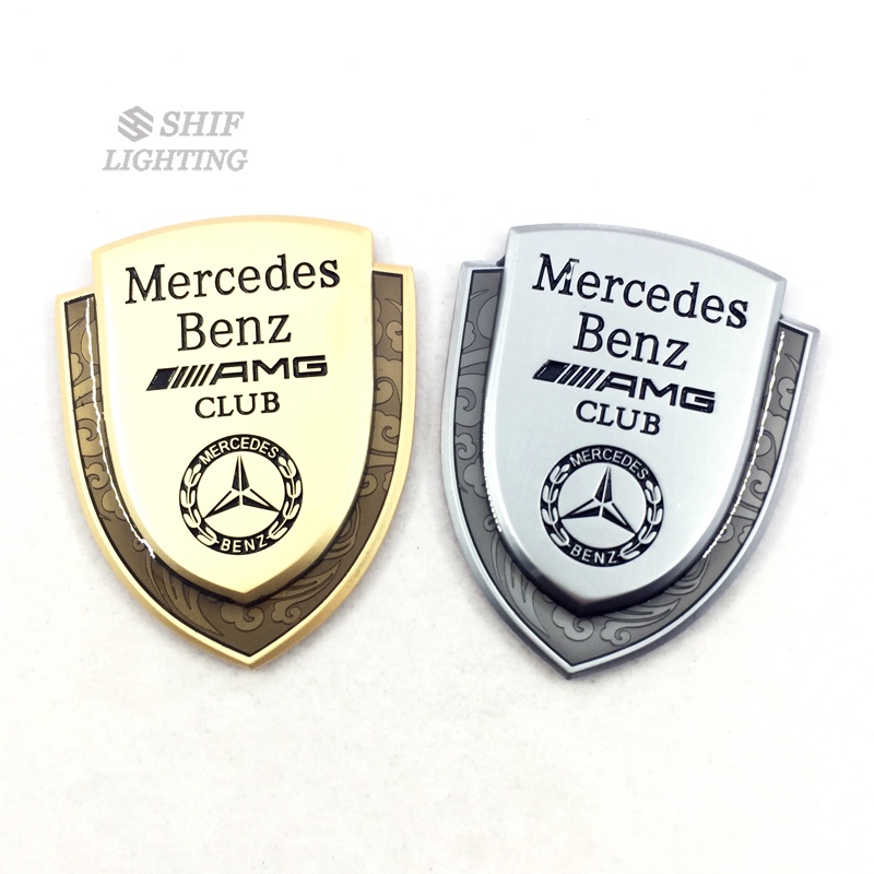 1 x Metal Gold Mercedes Benz AMG Club Logo Car Auto Decorative Emblem ...