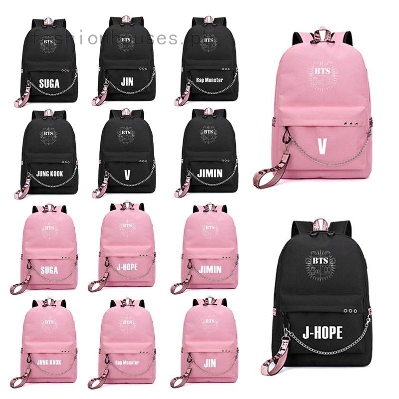 bts pink backpack