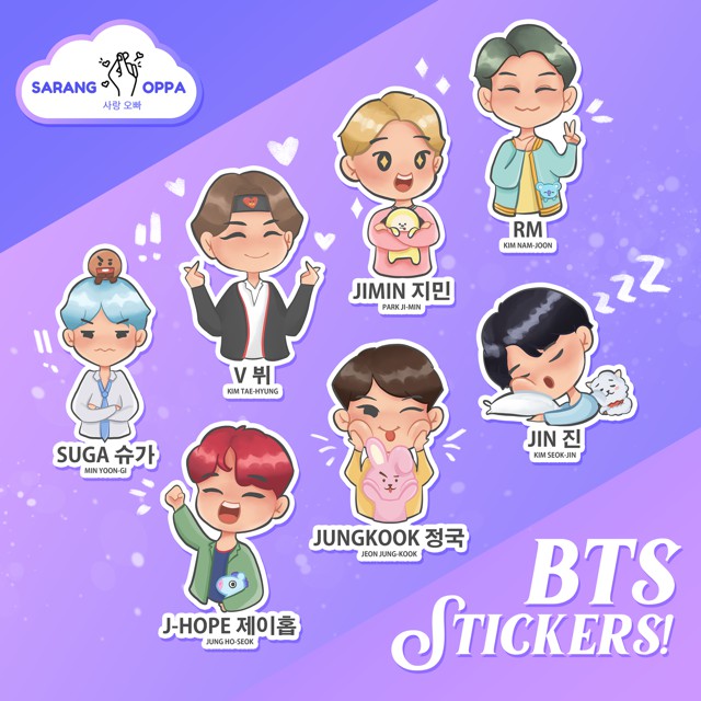 BTS & BT21 Fan Art Water Resistant Stickers by Sarang Oppa | Shopee ...