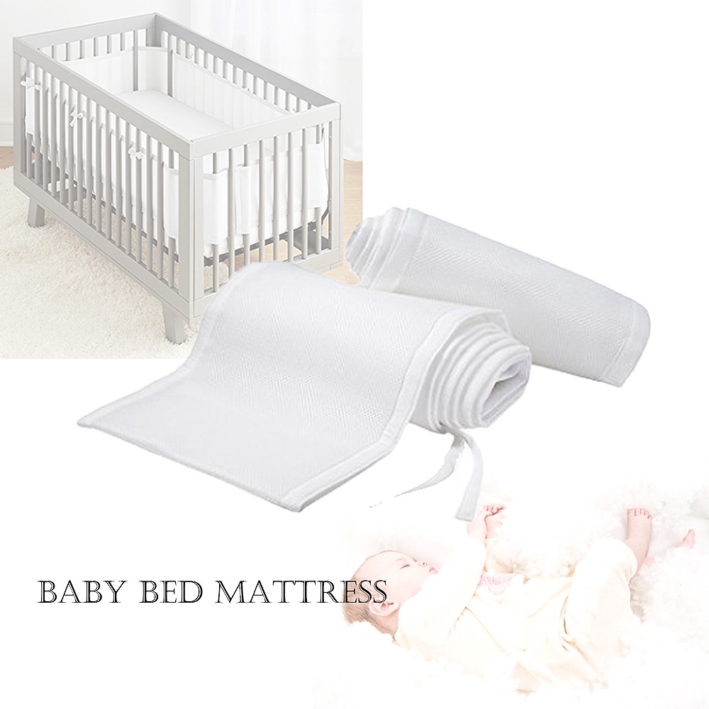 Crib Liner Baby 4 Panel Breathable Mesh Solid Back Bed Mattress