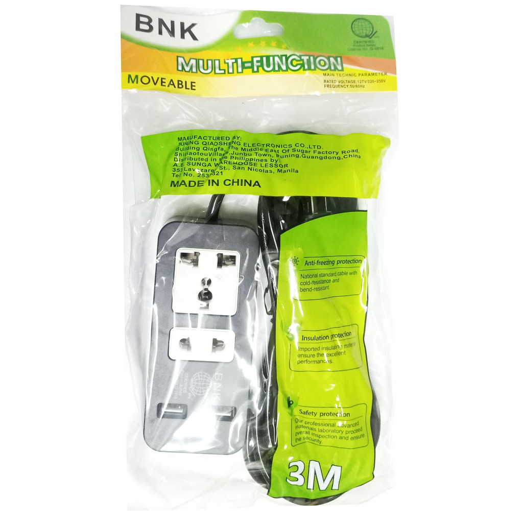 Power Socket Extension Bnk Moveable Multi Function With 3 Usb Port Charger And 2 Gang Universal Shopee Philippines