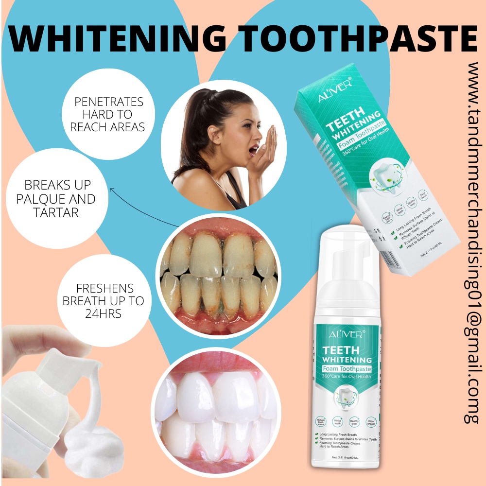 Dentist Recommended Whitening Mousse Toothpaste Oral Hygiene Lasting ...