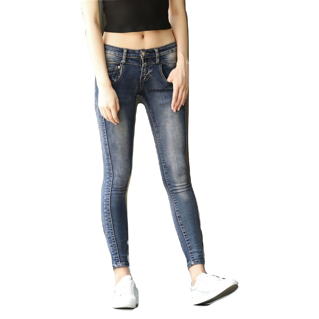 Womens Trendy Skinny Low Waist Jeans 2085 Shopee Philippines