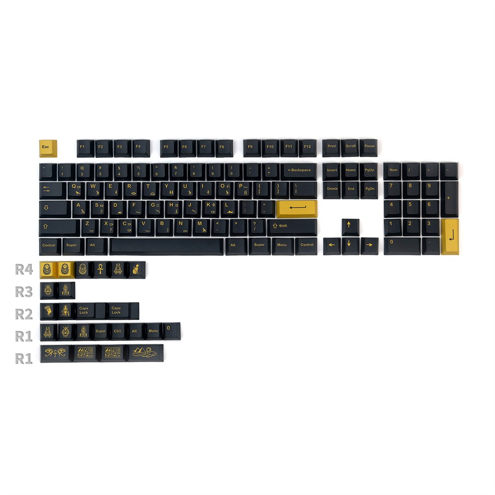 Egyptian Pharaoh 128 Keys PBT Dye Sublimation Cherry Profile Keycaps