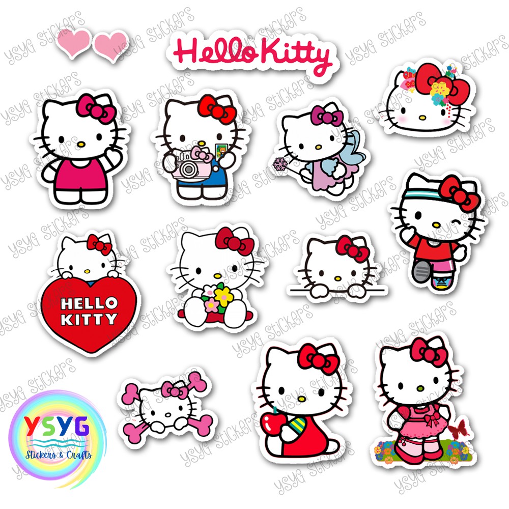 12 pcs hello kitty design sticker set 8004 shopee philippines