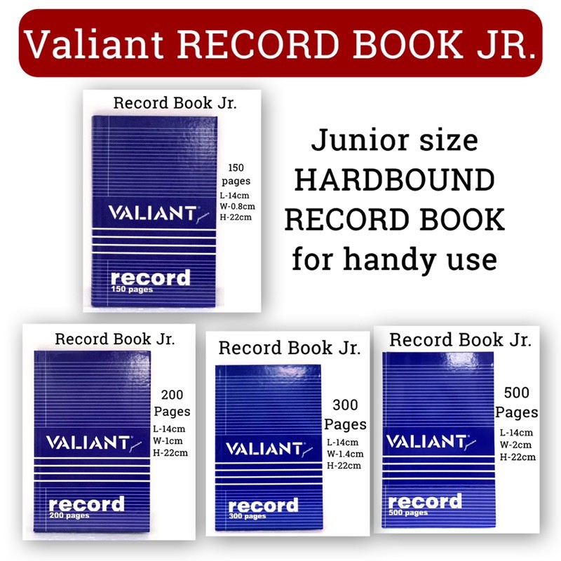 Valiant Hardbound Record Book Jr. size | Shopee Philippines