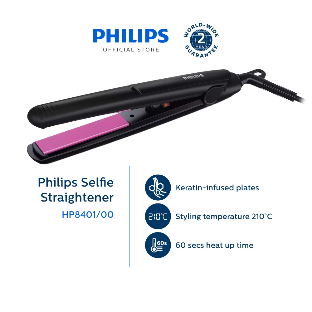 Philips Selfie Straightener HP8401/00 (Fast Heating, High Temperature, Hair  Straightening Iron) | Shopee Philippines