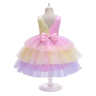 LOVI BABY New Style Unique Design Children's Clothing Color Matching Cake Princess Dress Middle Small Children Bow Performance Costume #9